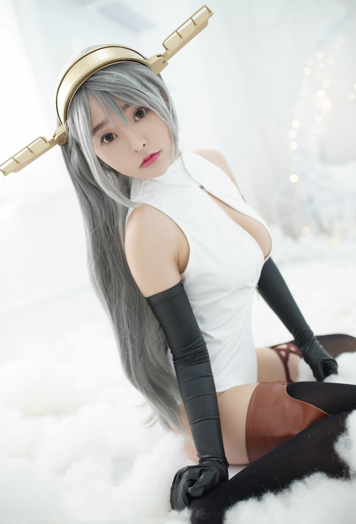 舰娘cosplay柳侑绮大胆开胸泳衣版(6)