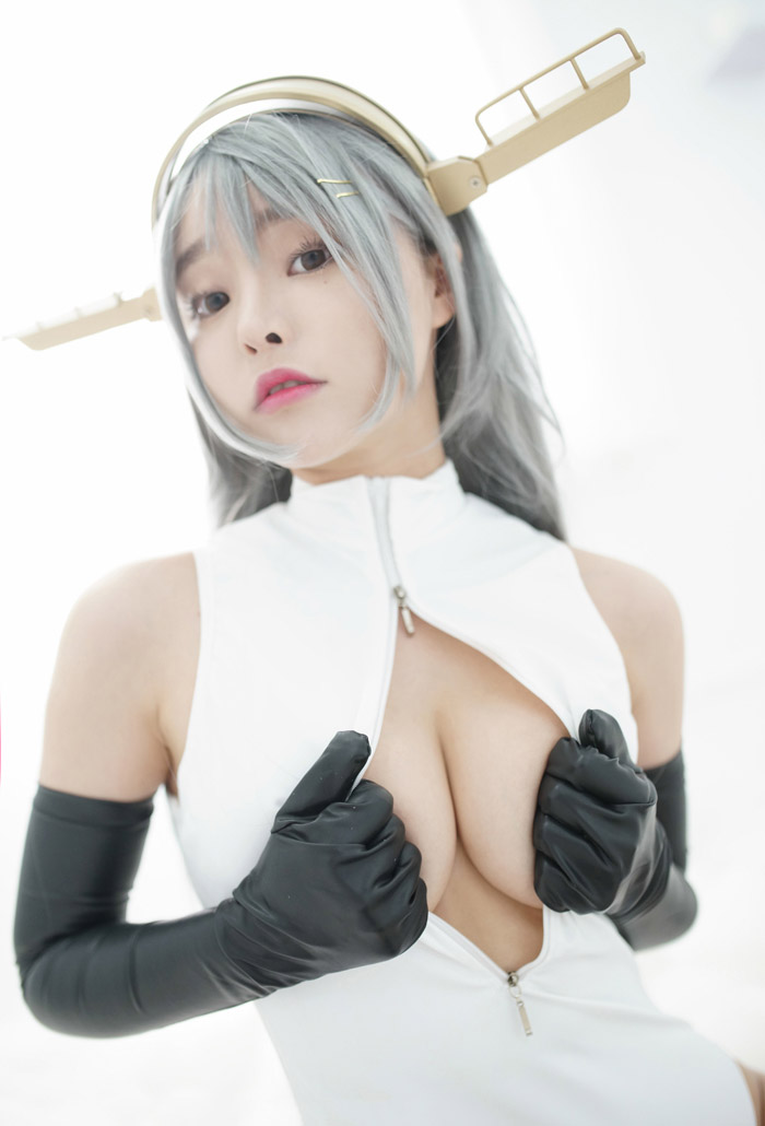 舰娘cosplay柳侑绮大胆开胸泳衣版(7)