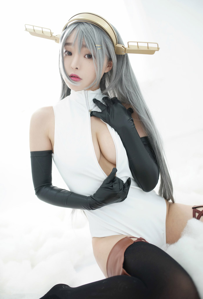 舰娘cosplay柳侑绮大胆开胸泳衣版(9)