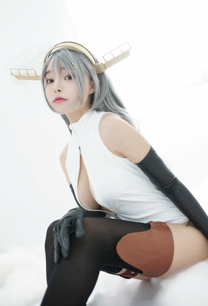 舰娘cosplay柳侑绮大胆开胸泳衣版(11)