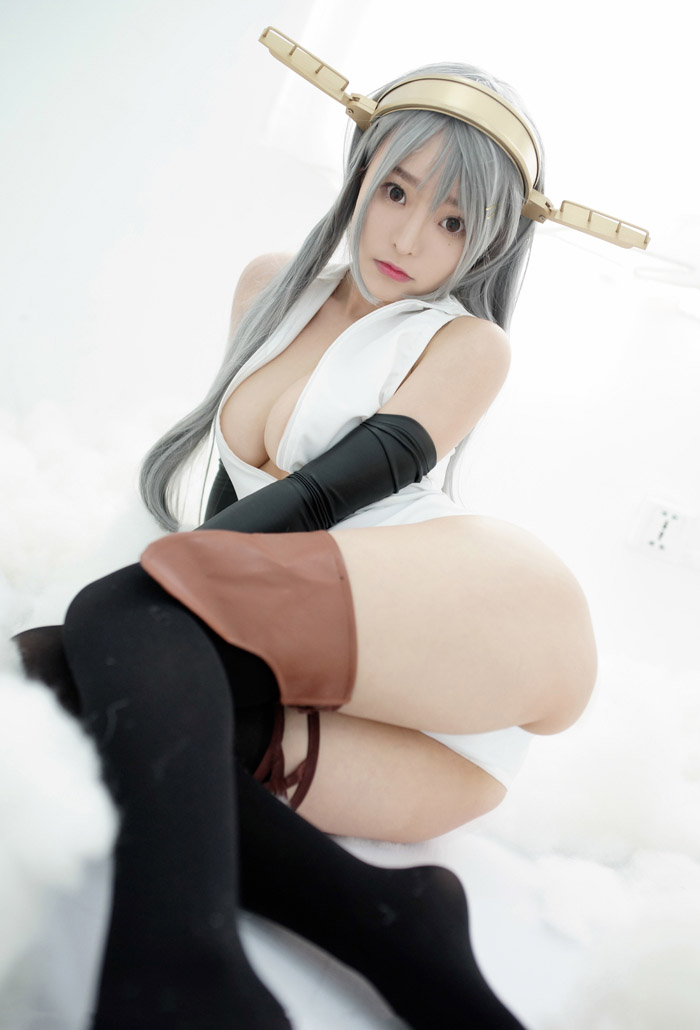 舰娘cosplay柳侑绮大胆开胸泳衣版(17)