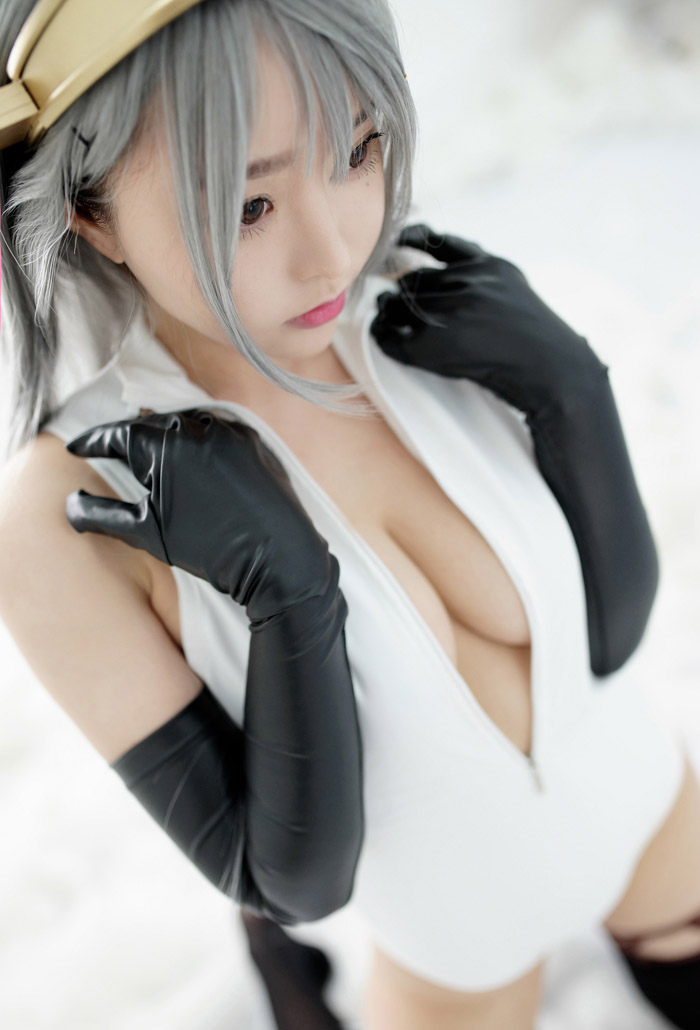 舰娘cosplay柳侑绮大胆开胸泳衣版(19)