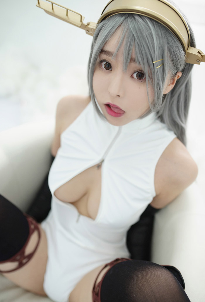 舰娘cosplay柳侑绮大胆开胸泳衣版(23)