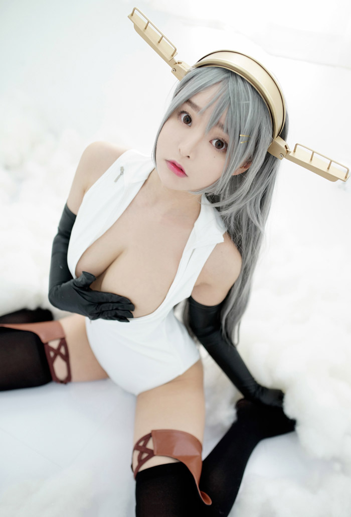 舰娘cosplay柳侑绮大胆开胸泳衣版(25)