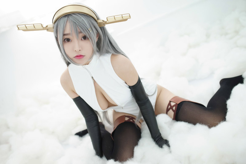 舰娘cosplay柳侑绮大胆开胸泳衣版(27)